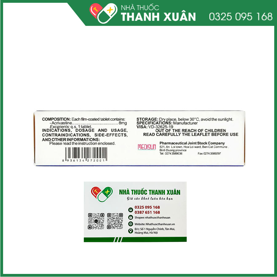 Vasmetine điều trị viêm mũi dị ứng, dị ứng, nổi mề đay mãn tính vô căn